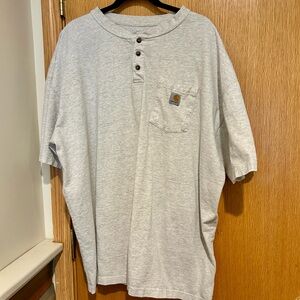 Carhartt Light Heather Gray Short-Sleeve Henley with Pocket